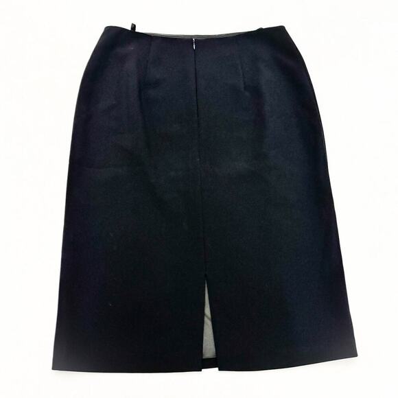 Basler Black Pencil Skirt Size Zipper Back Slit Straight Wool Skirt Size 8 - Picture 2 of 5